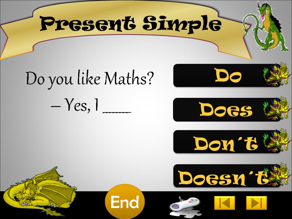 Present Simple Do you like Maths? – Yes, I ________ Do 10 9 8